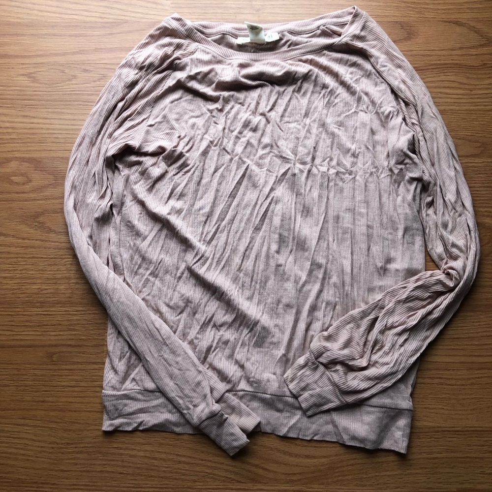 Forever 21 Blush Ribbed Long Sleeve Top